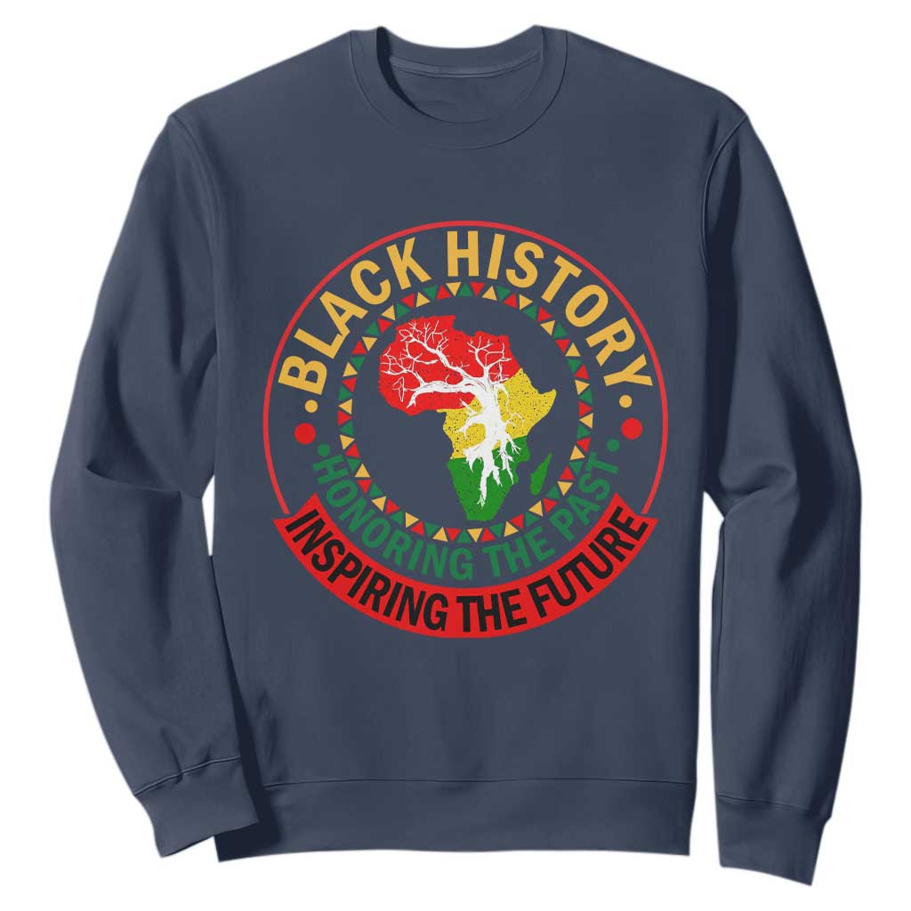 Inspiring The Future Honoring The Past Sweatshirt African American Heritage TS12 Navy Print Your Wear