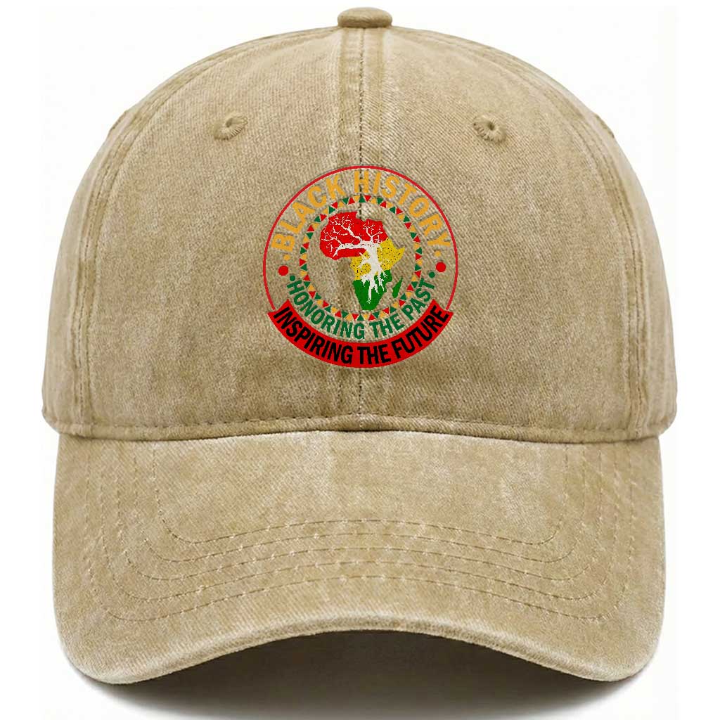 Inspiring The Future Honoring The Past Washed Cotton Baseball Cap African American Heritage TS12 Print Your Wear
