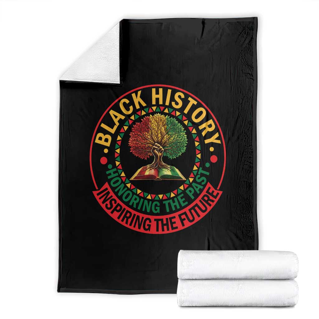 Black History Month Quote Throw Blanket Honoring The Past Inspiring The Future Gift TS12 Black Print Your Wear