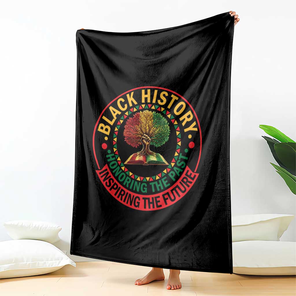 Black History Month Quote Throw Blanket Honoring The Past Inspiring The Future Gift TS12 Print Your Wear