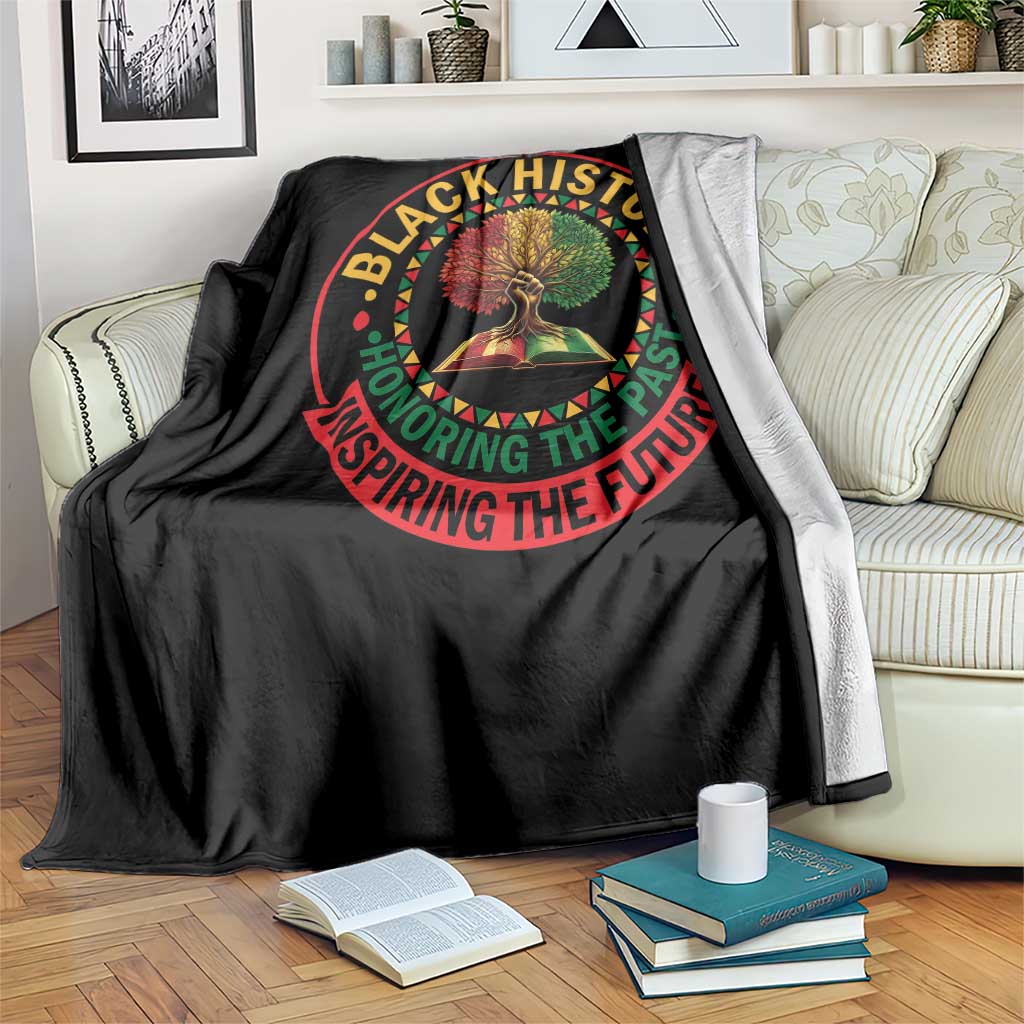 Black History Month Quote Throw Blanket Honoring The Past Inspiring The Future Gift TS12 Print Your Wear