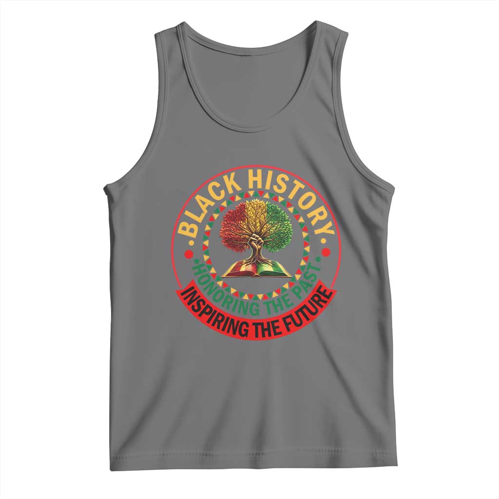 Black History Month Quote Tank Top Honoring The Past Inspiring The Future Gift TS12 Black Heather Print Your Wear