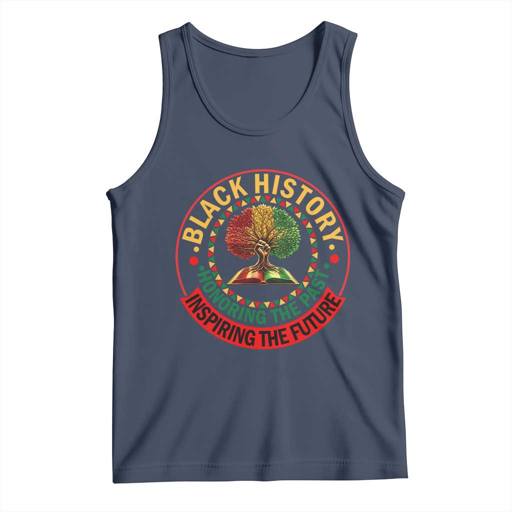 Black History Month Quote Tank Top Honoring The Past Inspiring The Future Gift TS12 Navy Print Your Wear