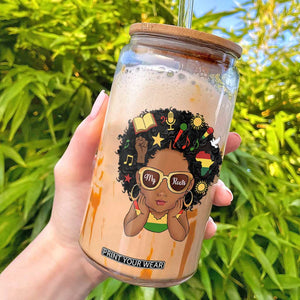 My Roots Black History Culture Pride Glass Can African American Heritage TS12 White Print Your Wear