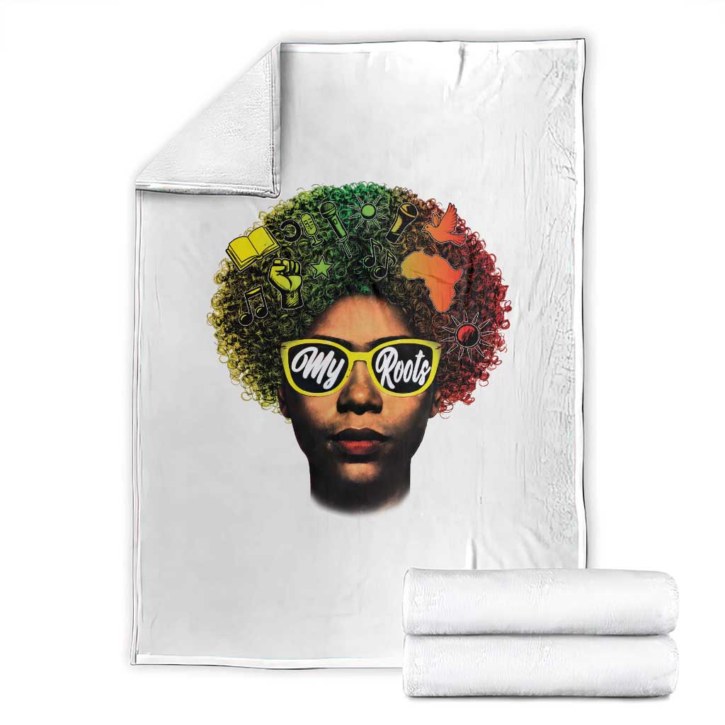 Black History Month Throw Blanket My Roots African American Pride Gift TS12 White Print Your Wear