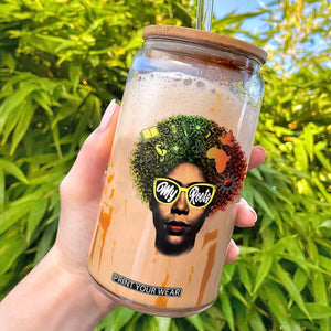 Black History Month Glass Can My Roots African American Pride Gift TS12 White Print Your Wear