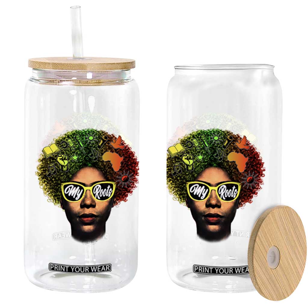 Black History Month Glass Can My Roots African American Pride Gift TS12 Print Your Wear