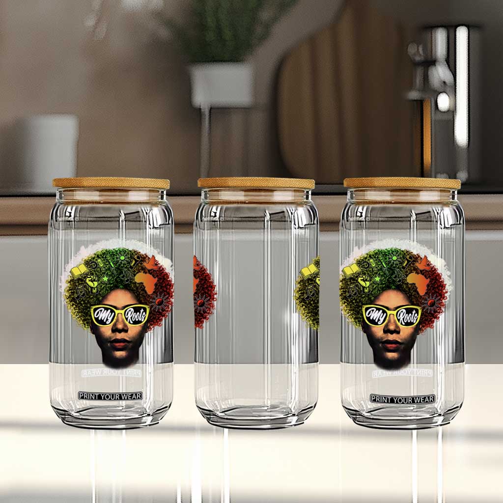 Black History Month Glass Can My Roots African American Pride Gift TS12 Print Your Wear