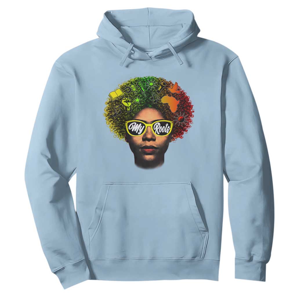 Black History Month Hoodie My Roots African American Pride Gift TS12 Light Blue Print Your Wear