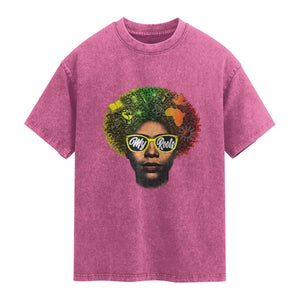 Black History Month Washed Cotton T-Shirt My Roots African American Pride Gift