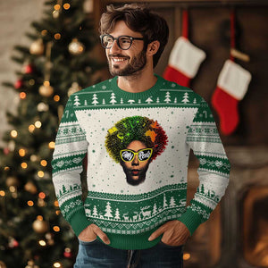 Black History Month Ugly Christmas Sweater My Roots African American Pride Gift TS12 Beige Green Print Your Wear