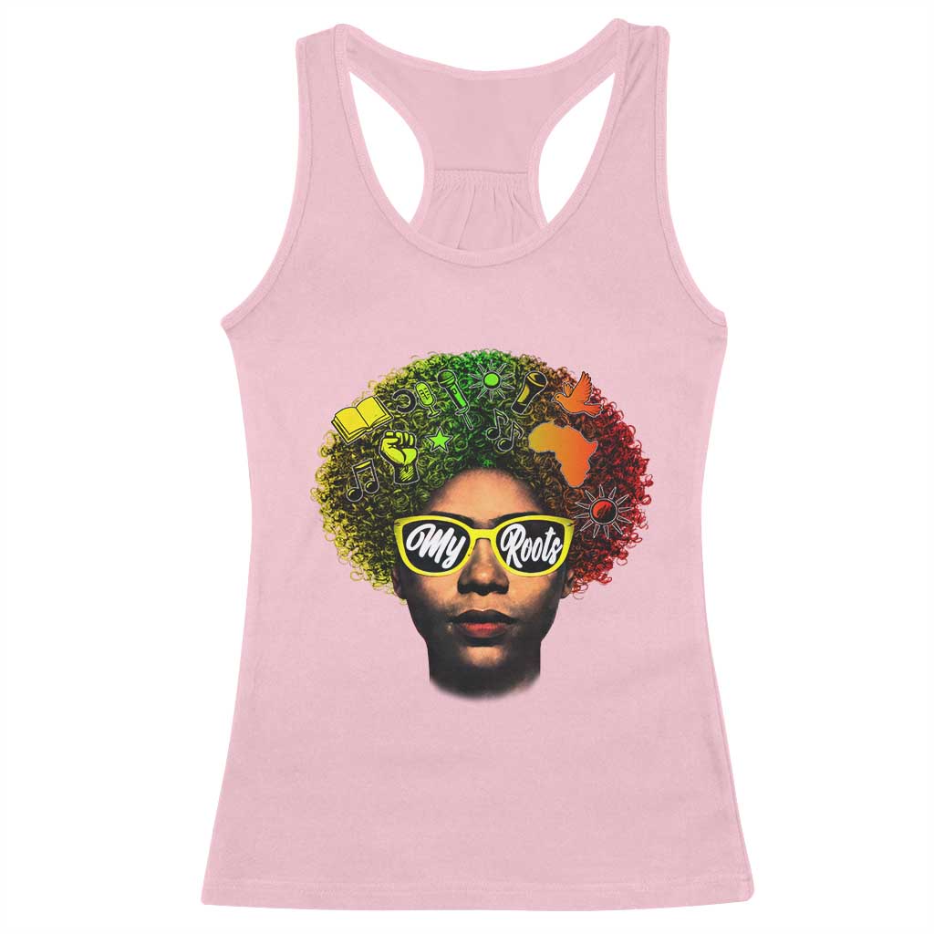Black History Month Racerback Tank Top My Roots African American Pride Gift TS12 Light Pink Print Your Wear