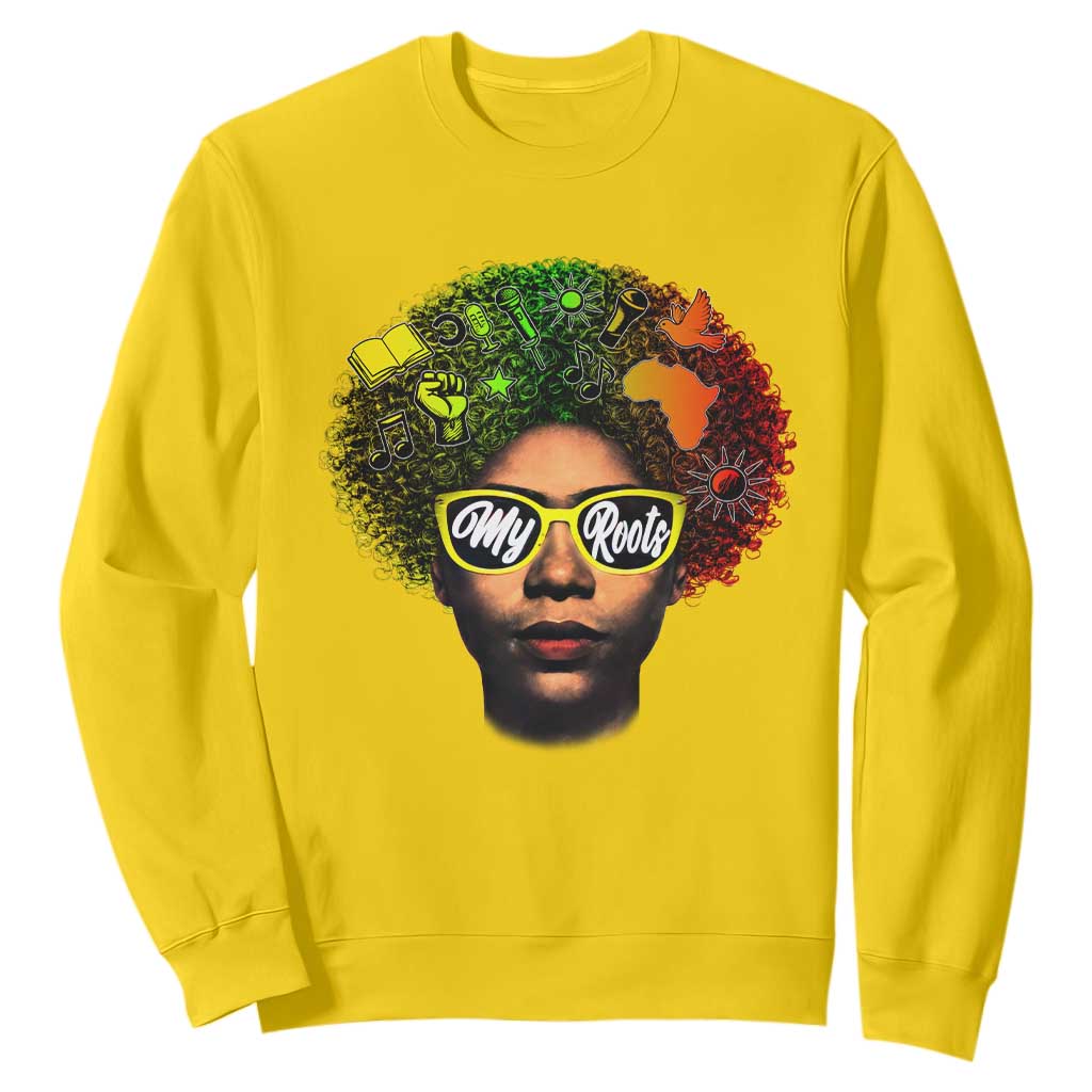 Black History Month Sweatshirt My Roots African American Pride Gift TS12 Daisy Print Your Wear