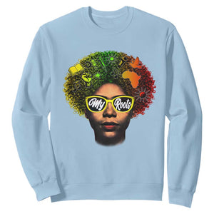 Black History Month Sweatshirt My Roots African American Pride Gift TS12 Light Blue Print Your Wear
