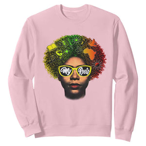 Black History Month Sweatshirt My Roots African American Pride Gift TS12 Light Pink Print Your Wear