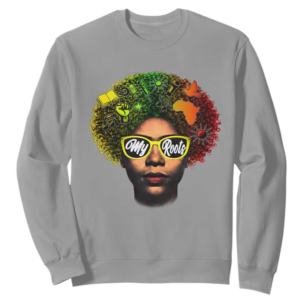 Black History Month Sweatshirt My Roots African American Pride Gift TS12 Sport Gray Print Your Wear