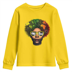 Black History Month Youth Sweatshirt My Roots African American Pride Gift TS12 Daisy Print Your Wear