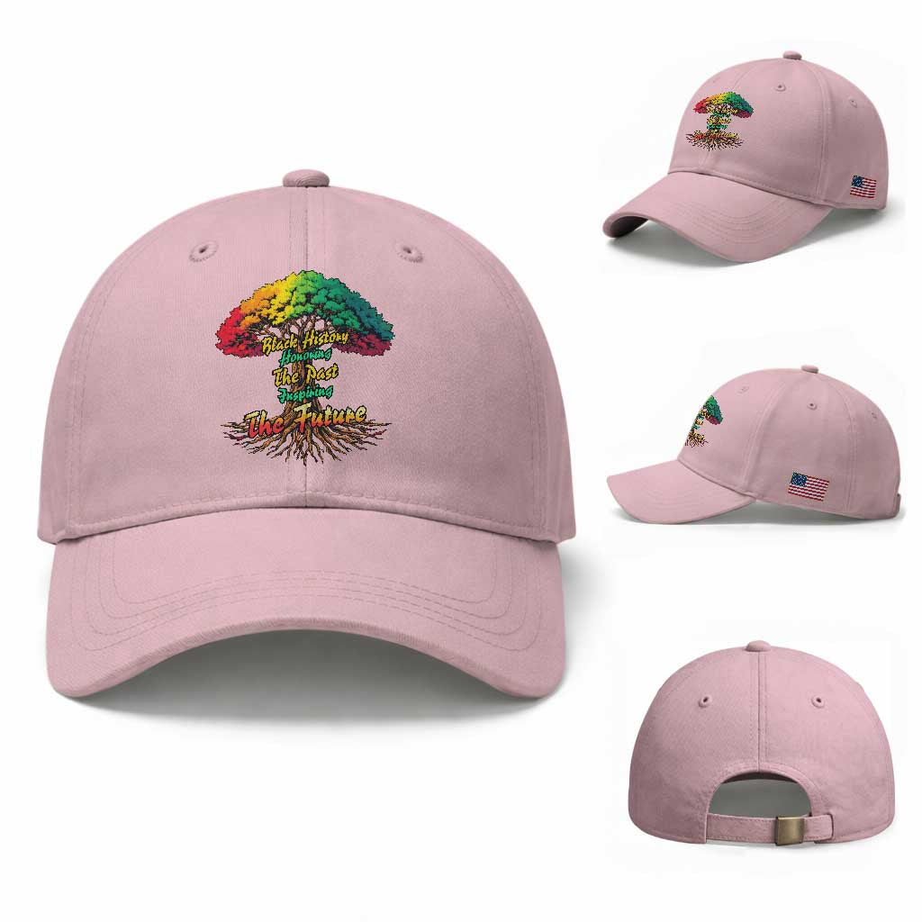 Black History Month Quote Baseball Cap Inspiring The Future Honoring The Past TS12 Baseball Cap Universal Fit Light Pink Print Your Wear