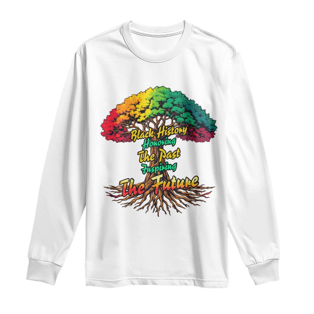 Black History Month Quote Long Sleeve Shirt Inspiring The Future Honoring The Past TS12 White Print Your Wear