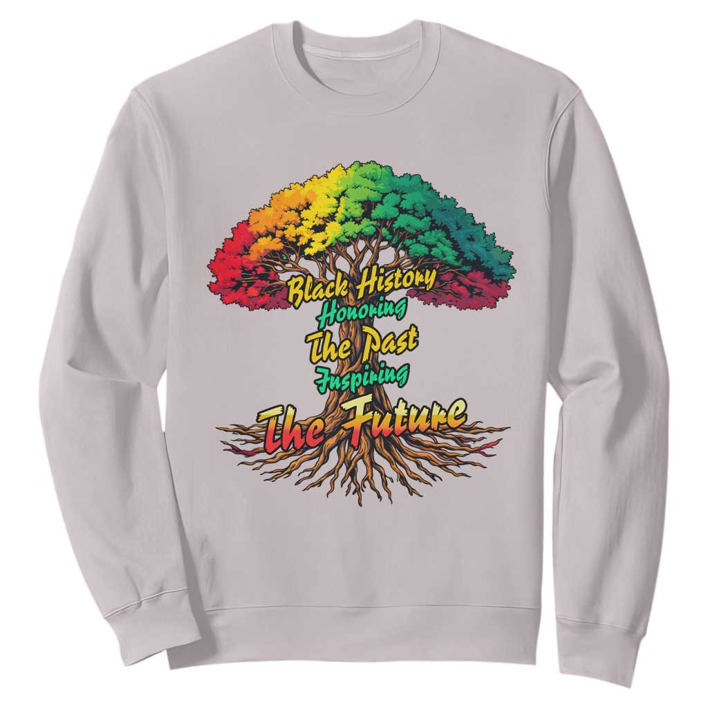 Black History Month Quote Sweatshirt Inspiring The Future Honoring The Past TS12 Ice Gray Print Your Wear