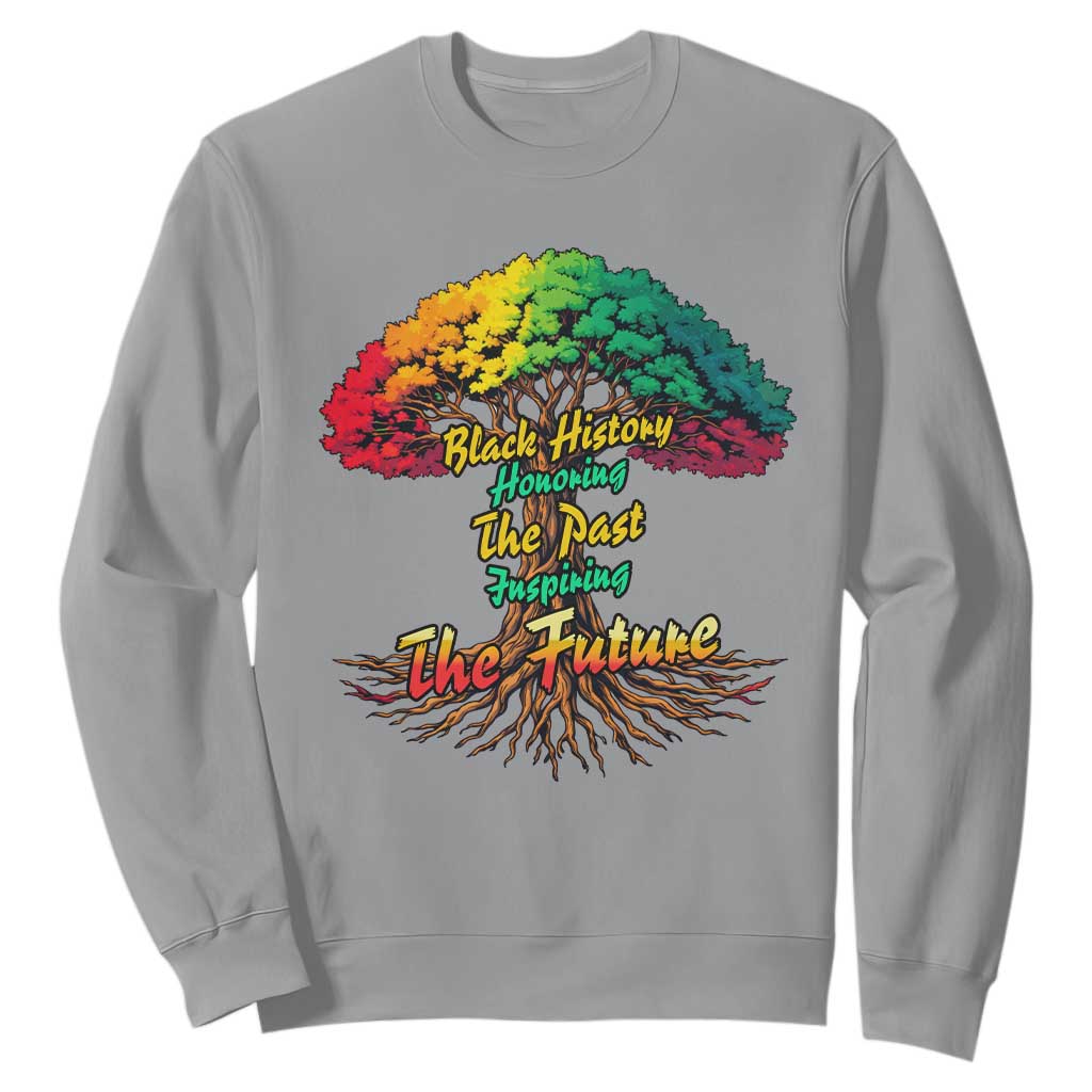 Black History Month Quote Sweatshirt Inspiring The Future Honoring The Past TS12 Sport Gray Print Your Wear