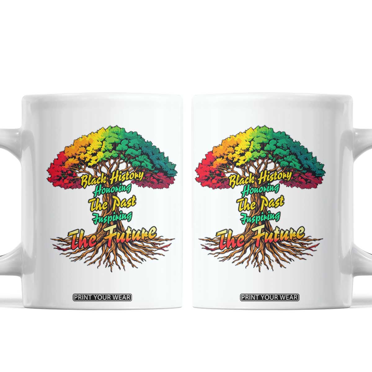 Black History Month Quote Coffee Mug Inspiring The Future Honoring The Past TS12 White Print Your Wear