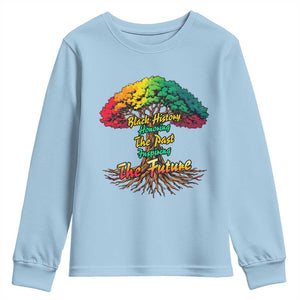 Black History Month Quote Youth Sweatshirt Inspiring The Future Honoring The Past TS12 Light Blue Print Your Wear