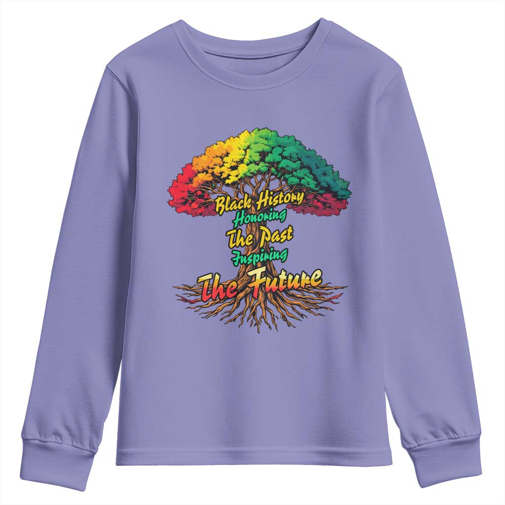 Black History Month Quote Youth Sweatshirt Inspiring The Future Honoring The Past TS12 Violet Print Your Wear