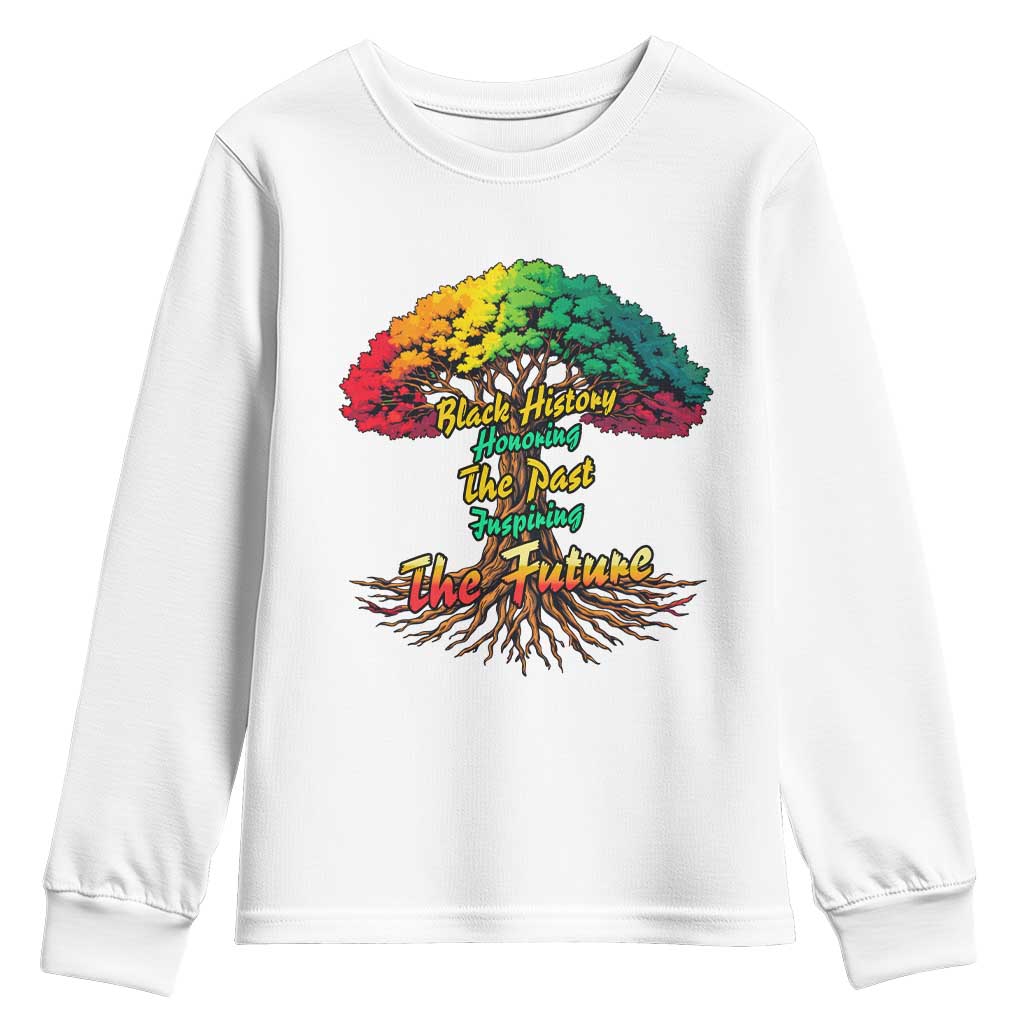 Black History Month Quote Youth Sweatshirt Inspiring The Future Honoring The Past TS12 White Print Your Wear