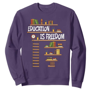 Education Is Freedom Sweatshirt African American History Africa Map Books TS12 Purple Print Your Wear