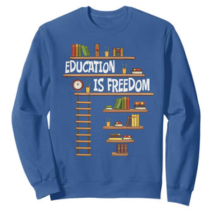 Education Is Freedom Sweatshirt African American History Africa Map Books TS12 Royal Blue Print Your Wear
