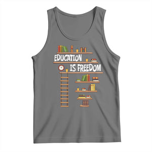 Education Is Freedom Tank Top African American History Africa Map Books TS12 Black Heather Print Your Wear