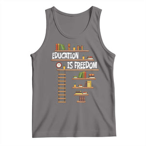 Education Is Freedom Tank Top African American History Africa Map Books TS12 Deep Heather Print Your Wear