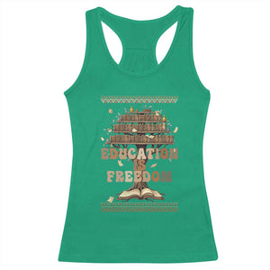 Education Is Freedom Teacher Gift Racerback Tank Top Inspirational Africa Map Book Stack TS12 Irish Green Print Your Wear