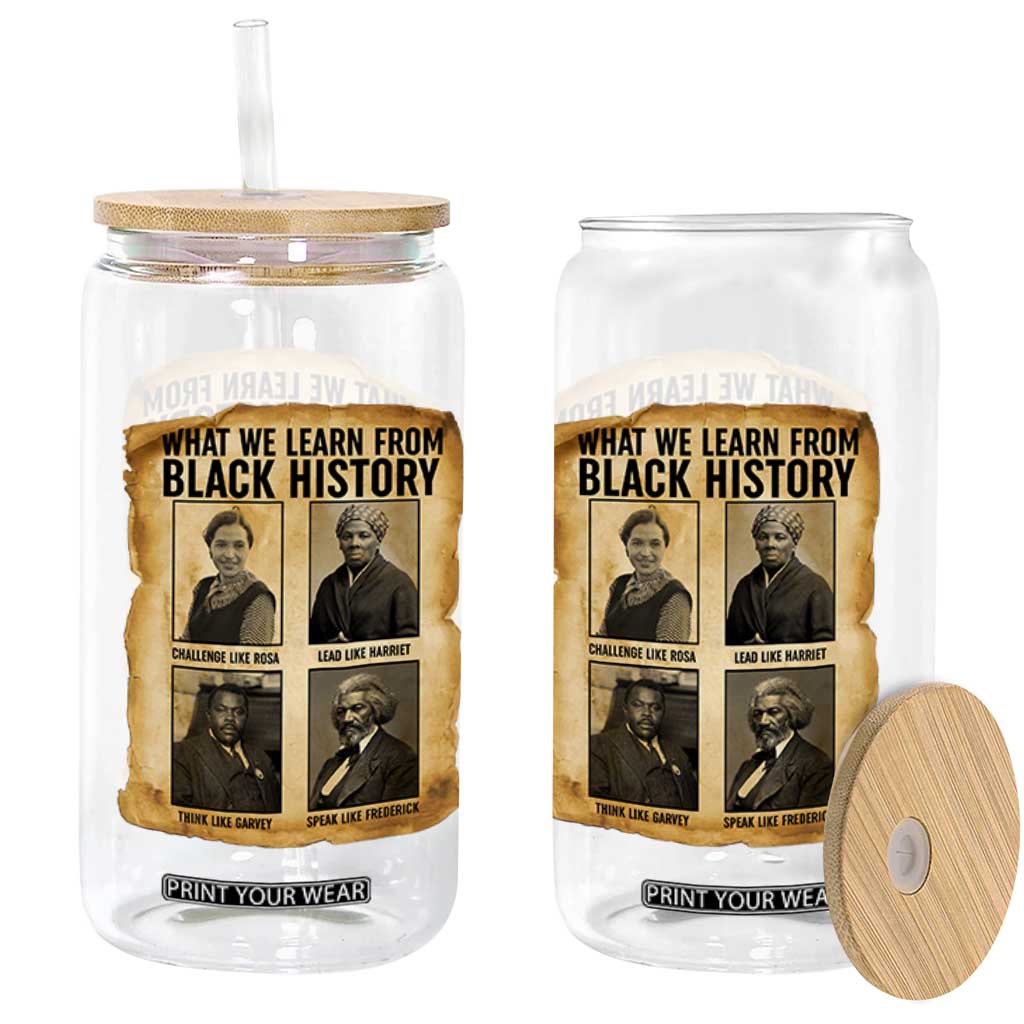 What We Learn From Black History Glass Can Vintage African American Leaders TS12 Print Your Wear