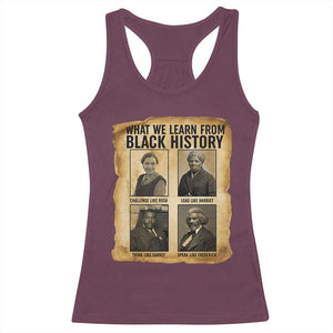 What We Learn From Black History Racerback Tank Top Vintage African American Leaders TS12 Maroon Print Your Wear
