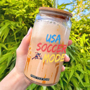 USA Soccer Mode Glass Can United States Team Pride TS12 White Print Your Wear