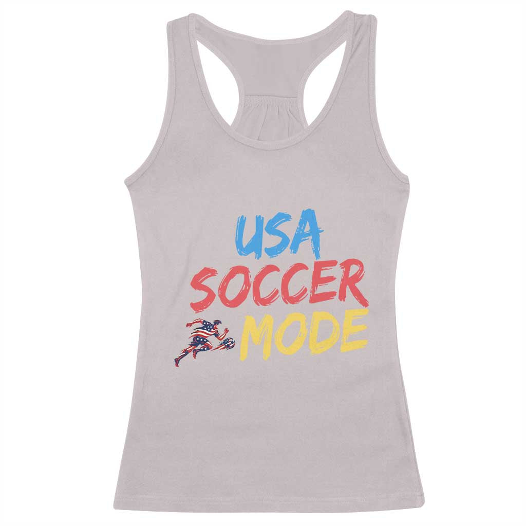 USA Soccer Mode Racerback Tank Top United States Team Pride TS12 Ice Gray Print Your Wear