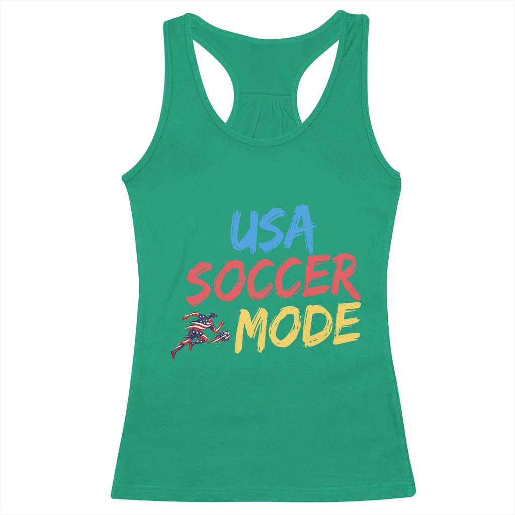 USA Soccer Mode Racerback Tank Top United States Team Pride TS12 Irish Green Print Your Wear