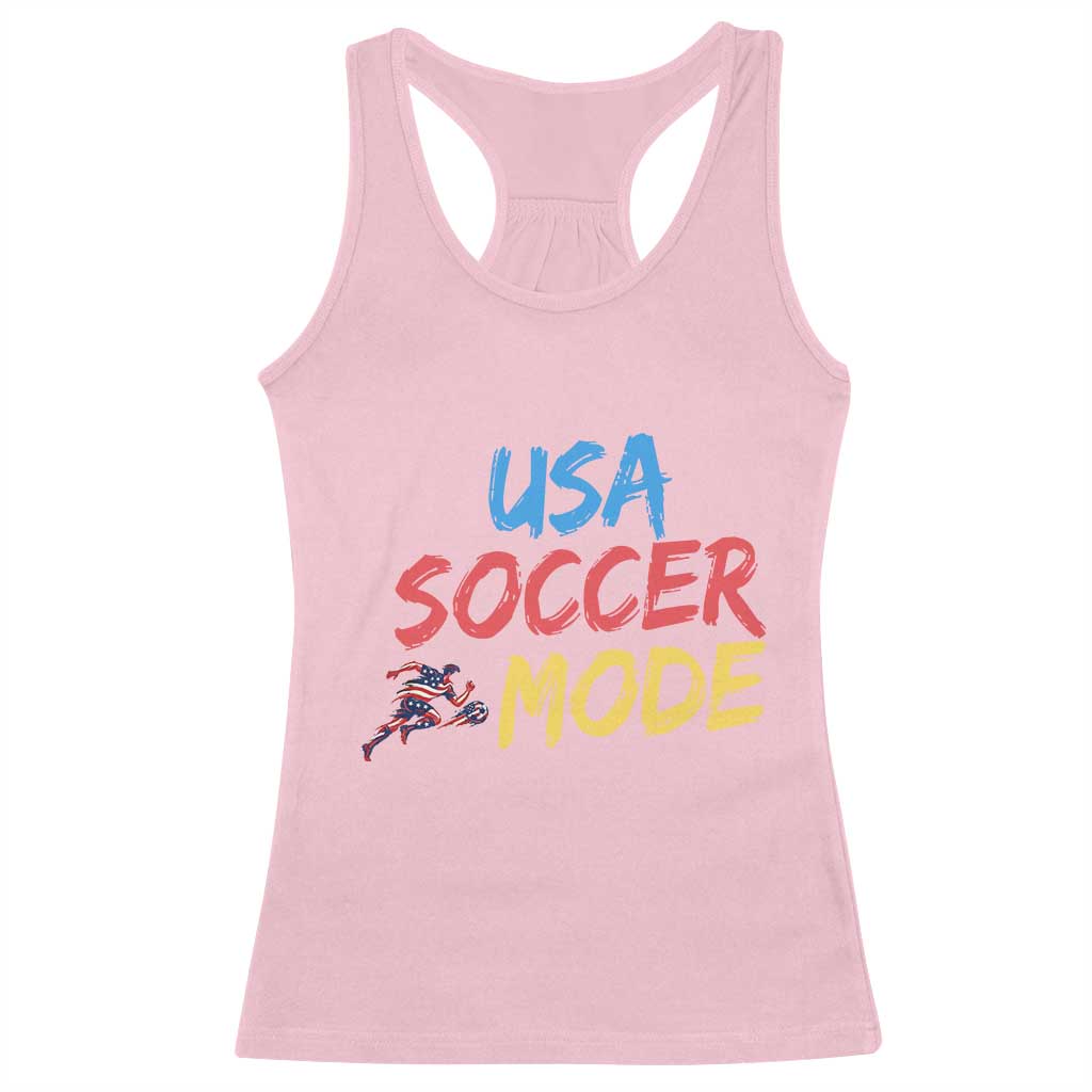 USA Soccer Mode Racerback Tank Top United States Team Pride TS12 Light Pink Print Your Wear
