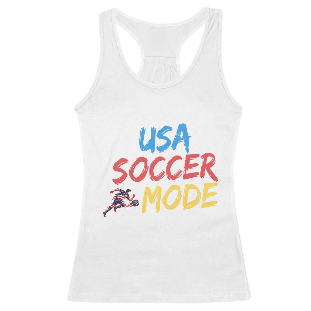 USA Soccer Mode Racerback Tank Top United States Team Pride TS12 White Print Your Wear