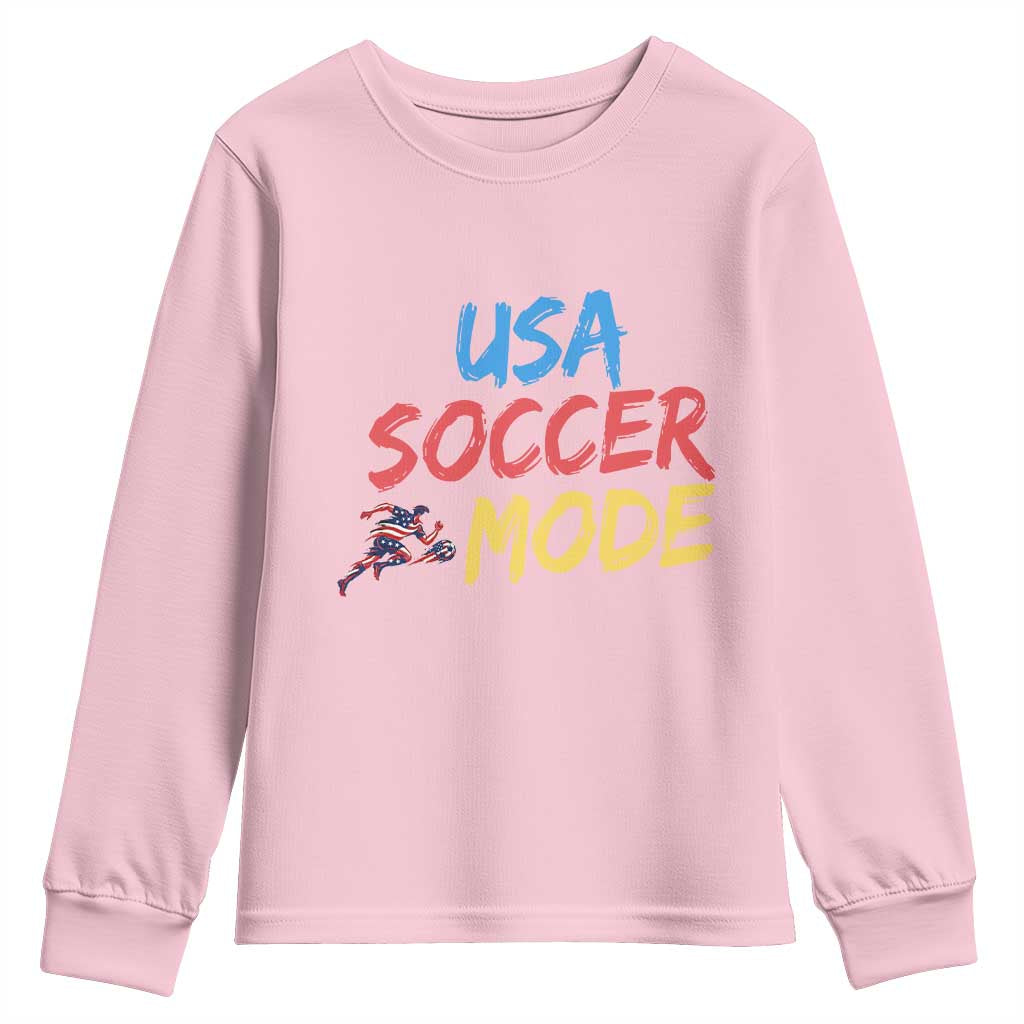 USA Soccer Mode Youth Sweatshirt United States Team Pride TS12 Light Pink Print Your Wear