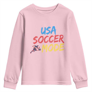 USA Soccer Mode Youth Sweatshirt United States Team Pride TS12 Light Pink Print Your Wear