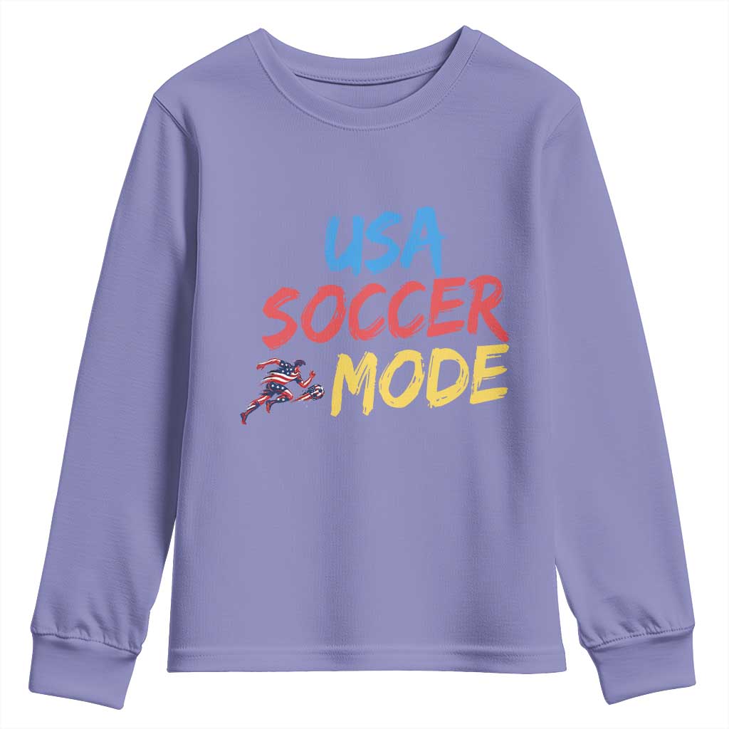 USA Soccer Mode Youth Sweatshirt United States Team Pride TS12 Violet Print Your Wear