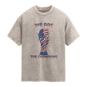 We Are Champions Washed Cotton T-Shirt USA Soccer Lover Gift