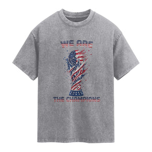 We Are Champions Washed Cotton T-Shirt USA Soccer Lover Gift