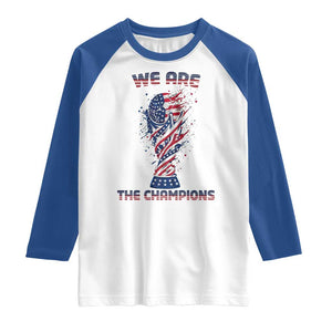 We Are Champions Raglan Shirt USA Soccer Lover Gift TS12 White Royal Print Your Wear