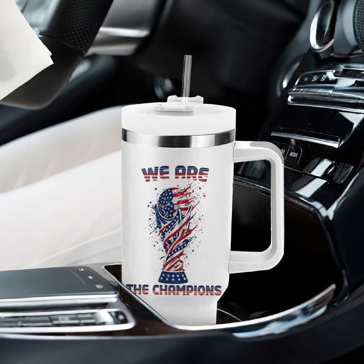 We Are Champions Tumbler With Handle USA Soccer Lover Gift TS12 Print Your Wear