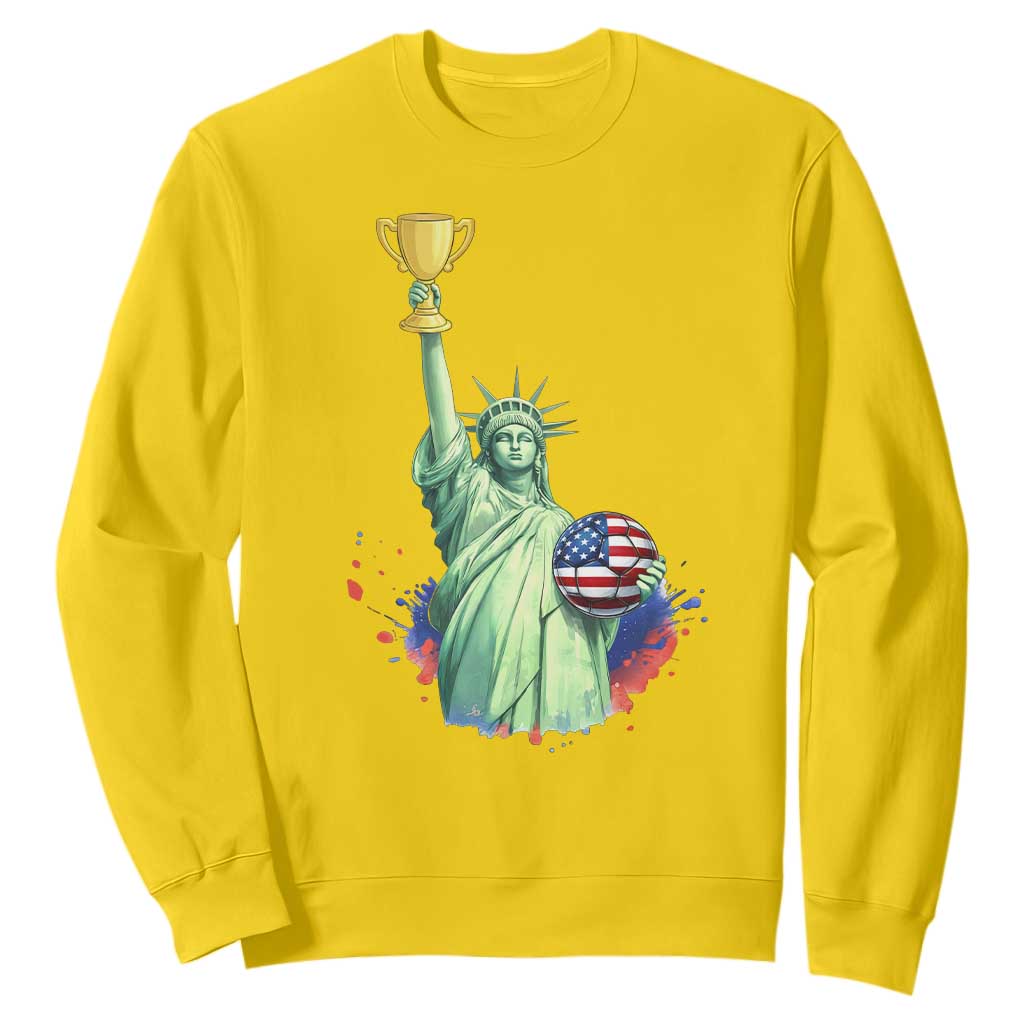 Statue Of Liberty Soccer Cup Sweatshirt USA Soccer Lover Gift TS12 Daisy Print Your Wear