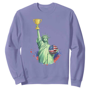 Statue Of Liberty Soccer Cup Sweatshirt USA Soccer Lover Gift TS12 Violet Print Your Wear